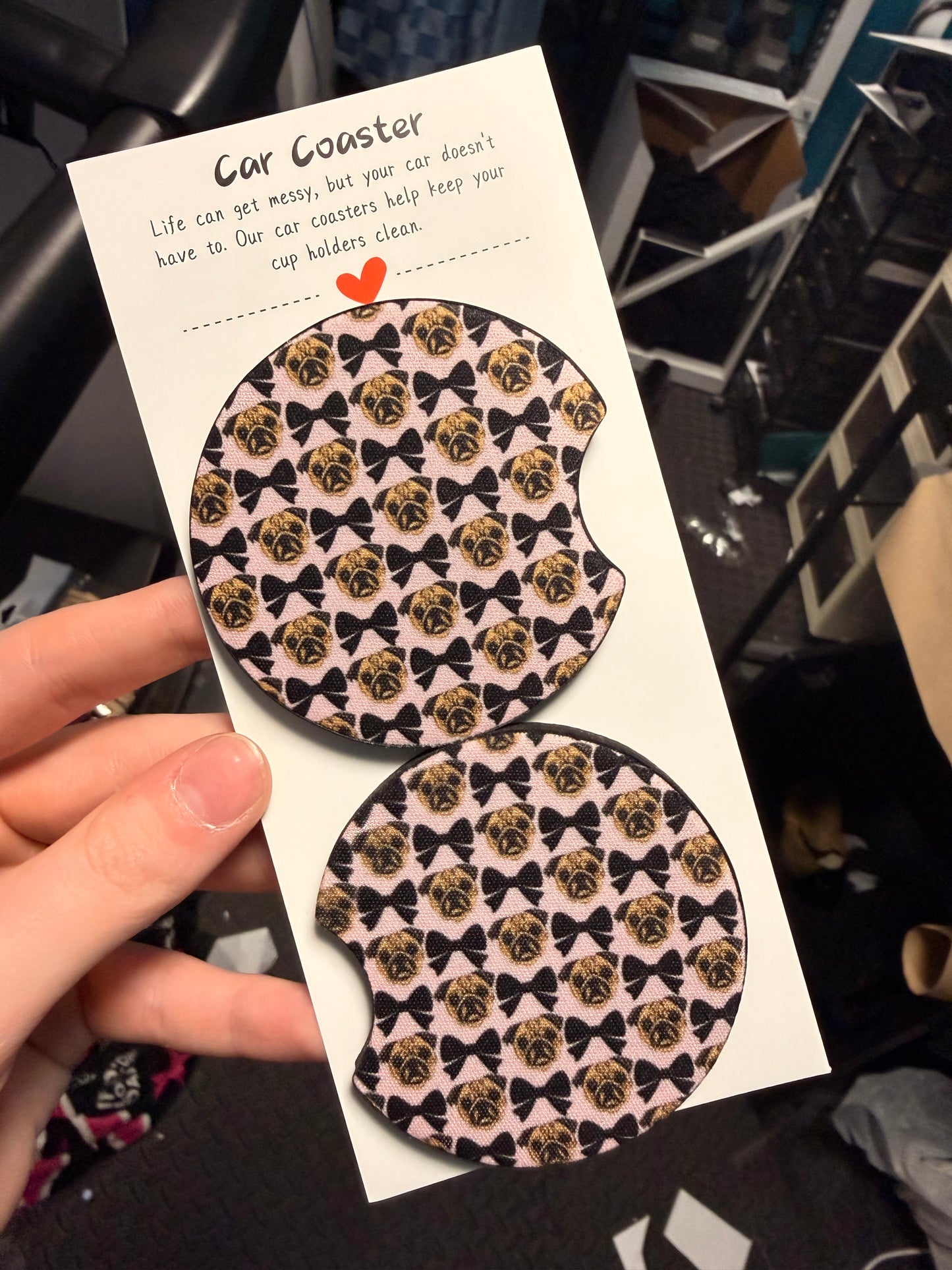 Pug Car Coasters