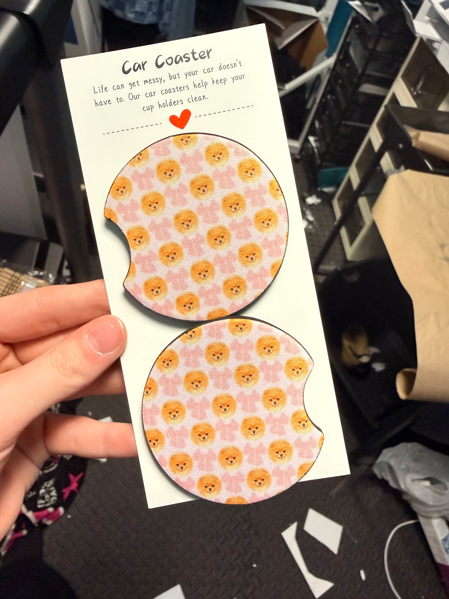 Pomeranian Car Coasters