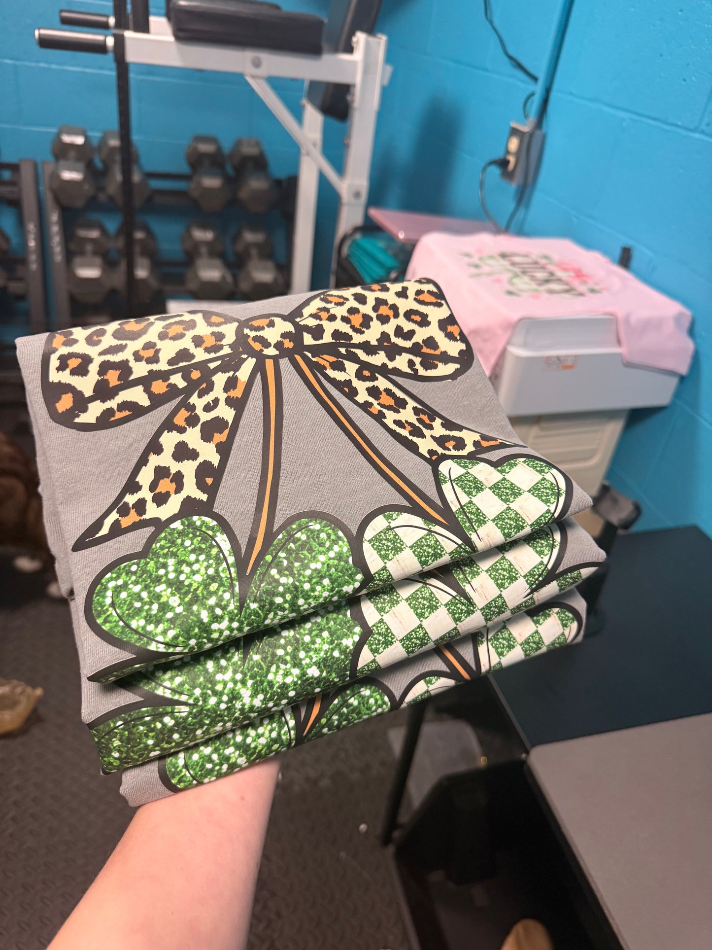 Leopard Bow + Shamrocks Tees