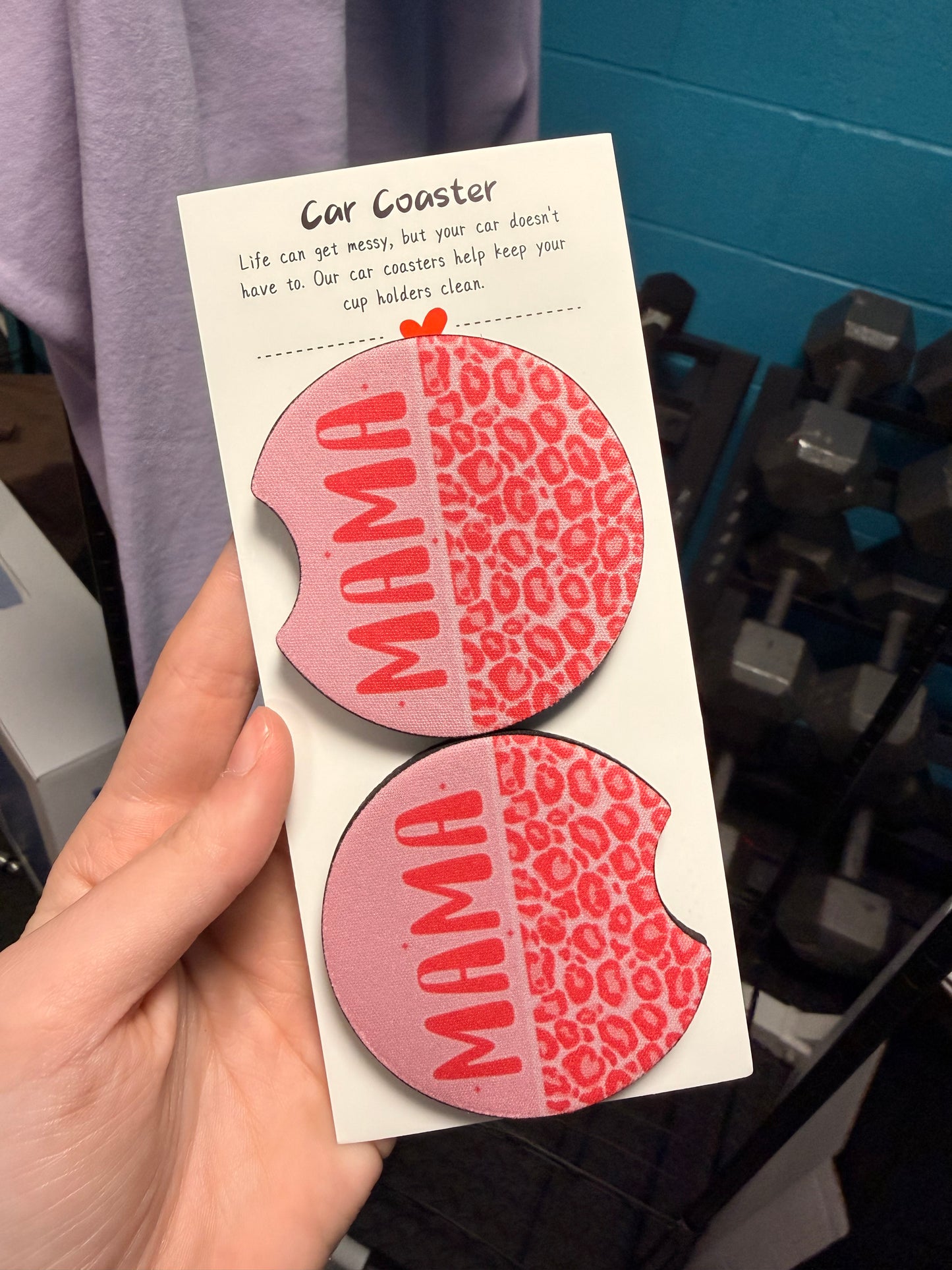 Pink Mama Cheetah Car Coasters