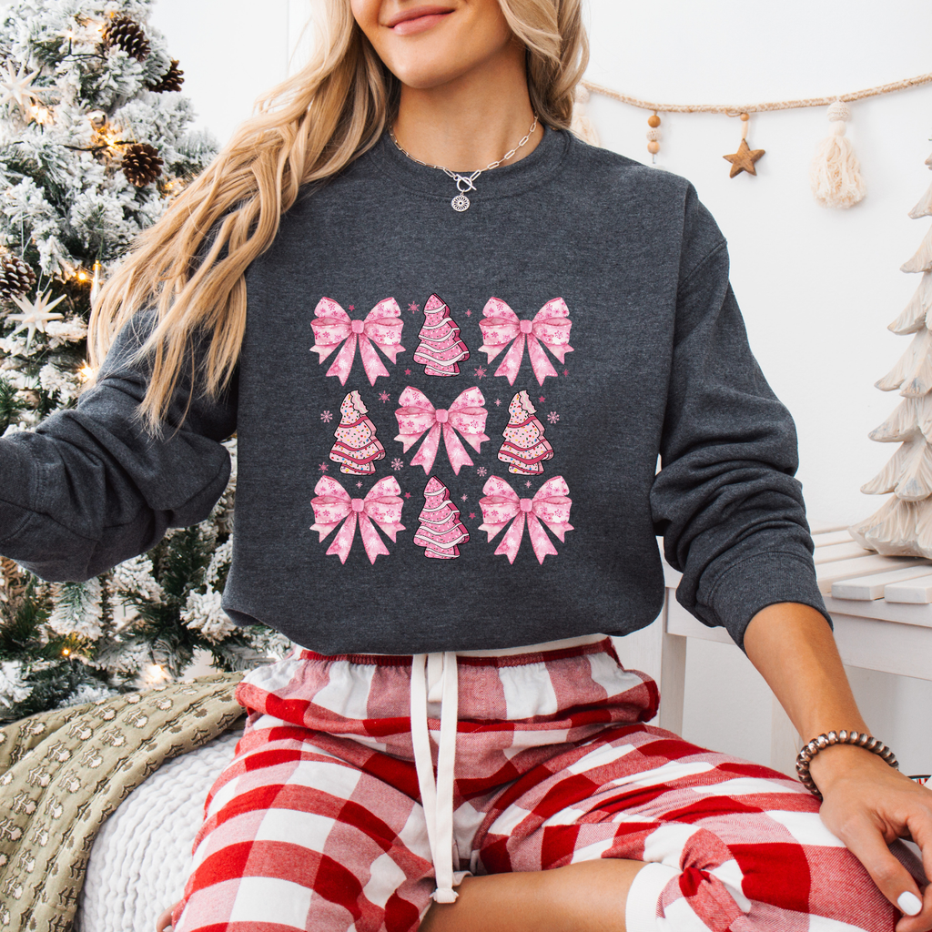 Pink Christmas + Bows Tees + Crews