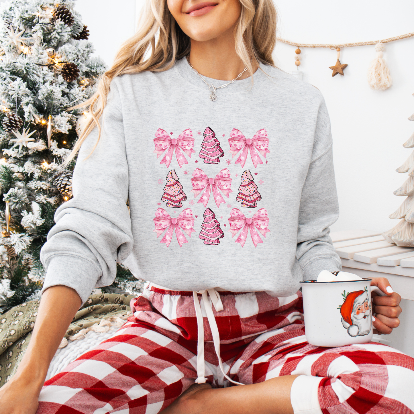Pink Christmas + Bows Tees + Crews