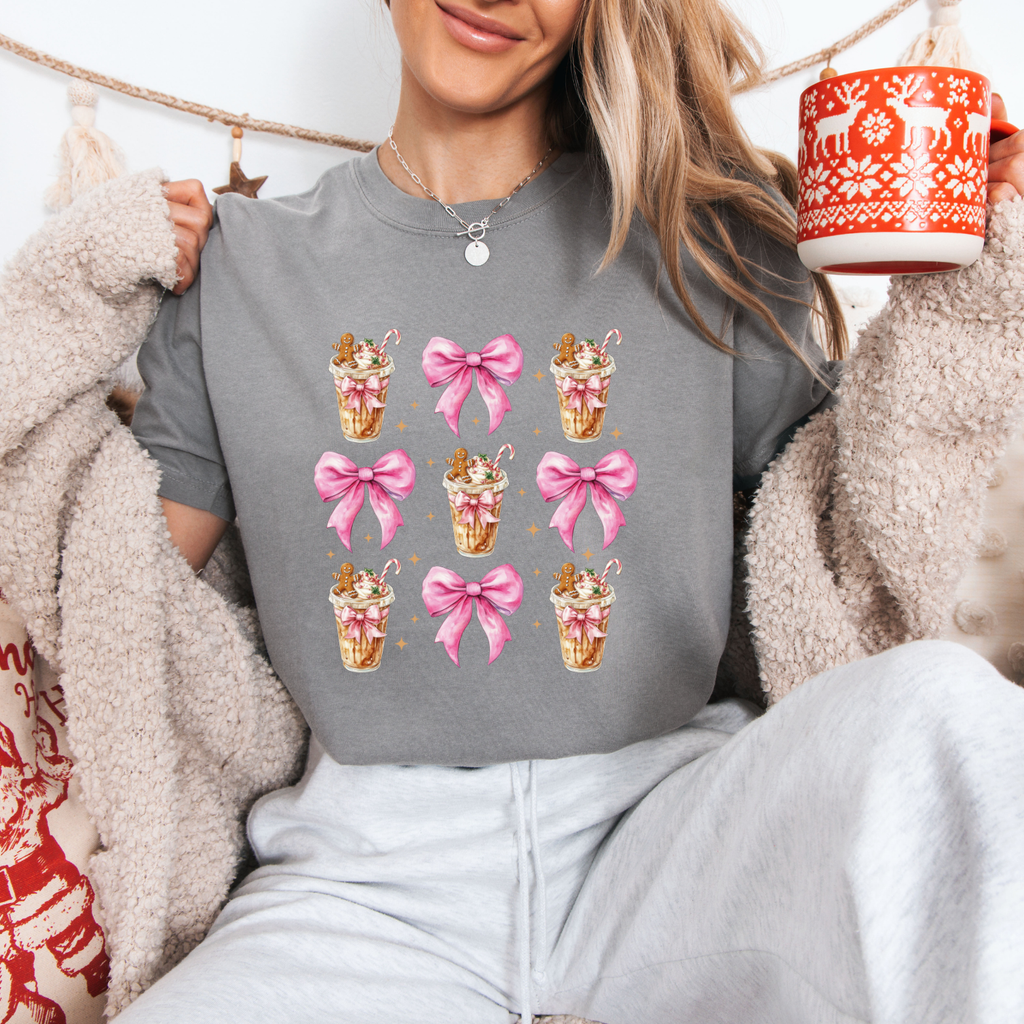 Bows + Coffee Christmas Tees + Crews