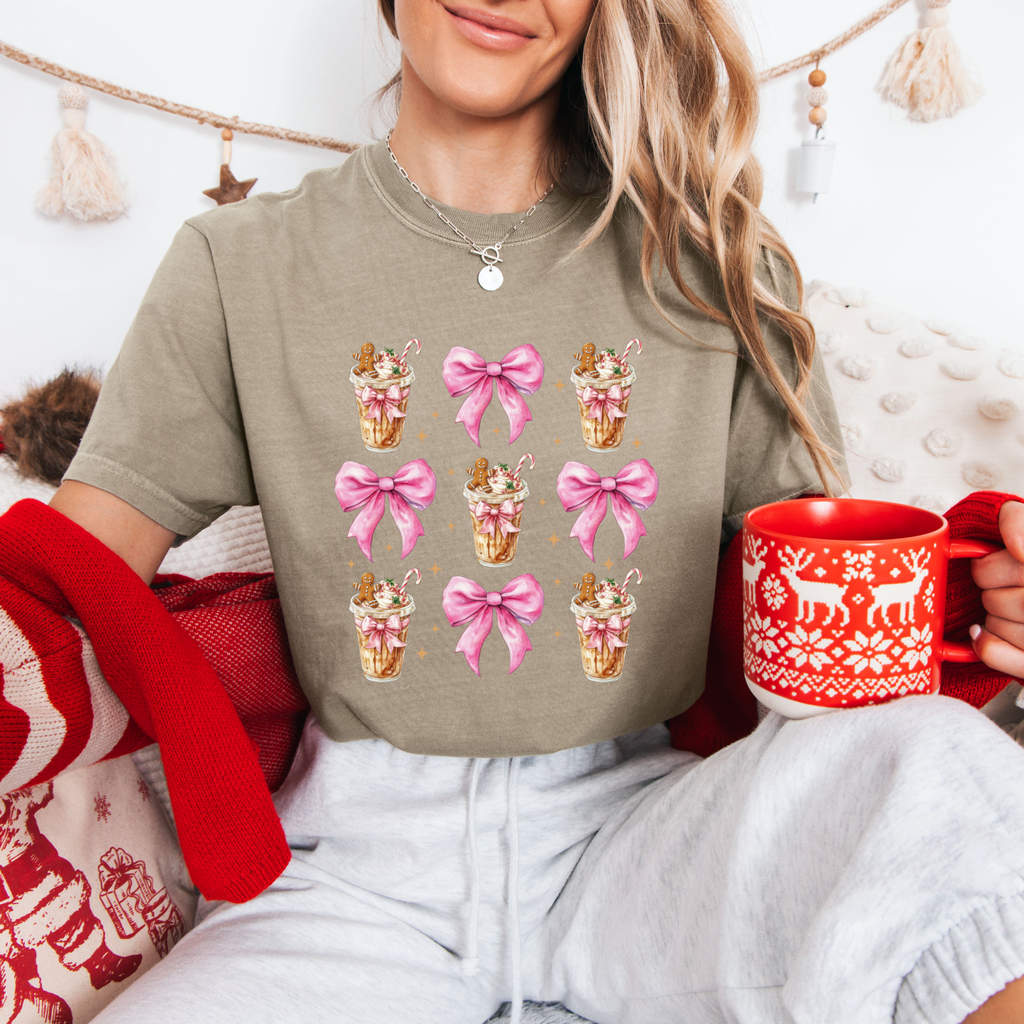 Bows + Coffee Christmas Tees + Crews