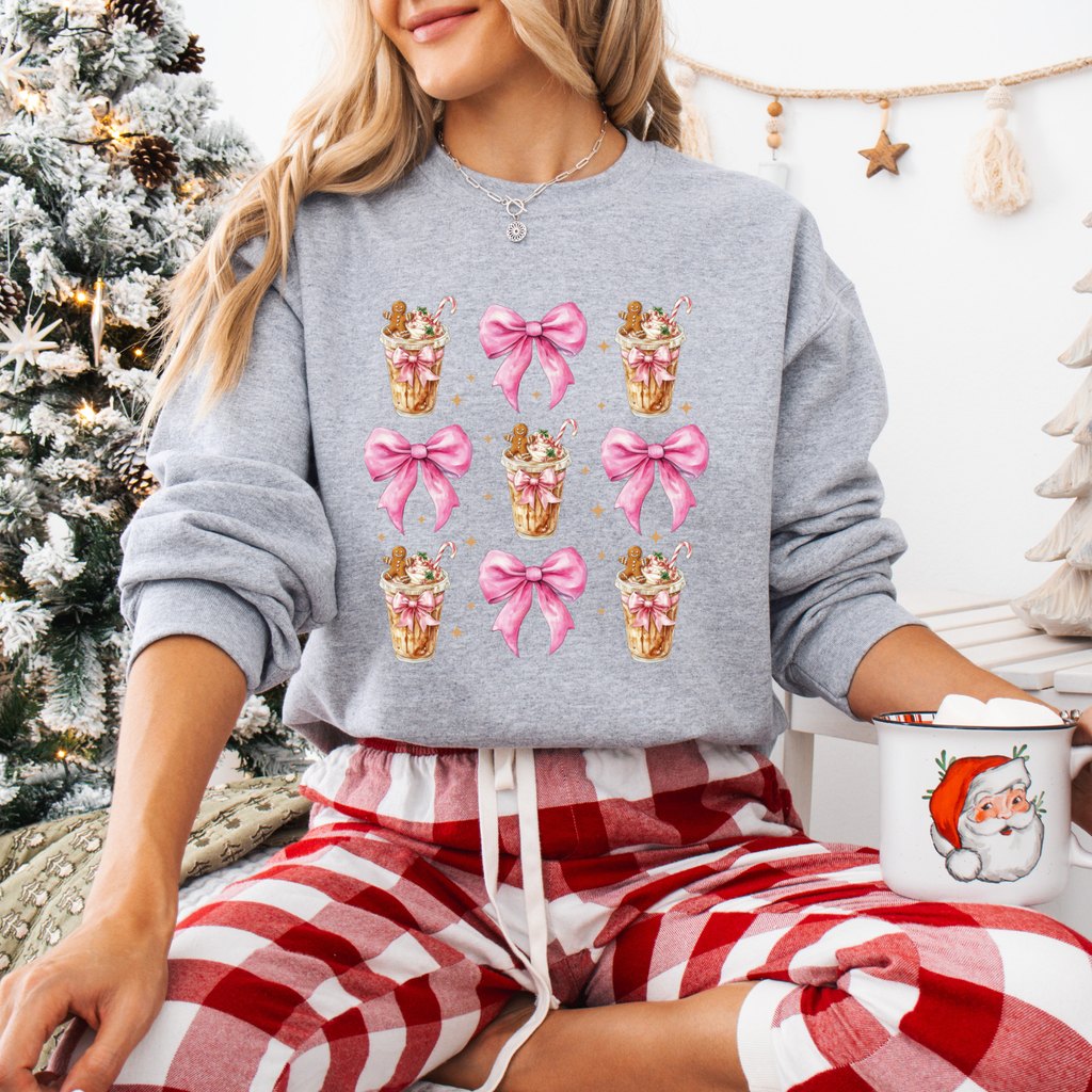 Bows + Coffee Christmas Tees + Crews