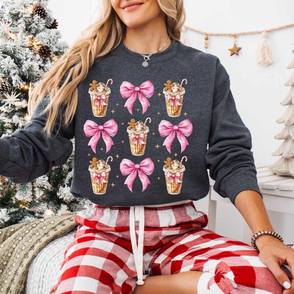 Bows + Coffee Christmas Tees + Crews
