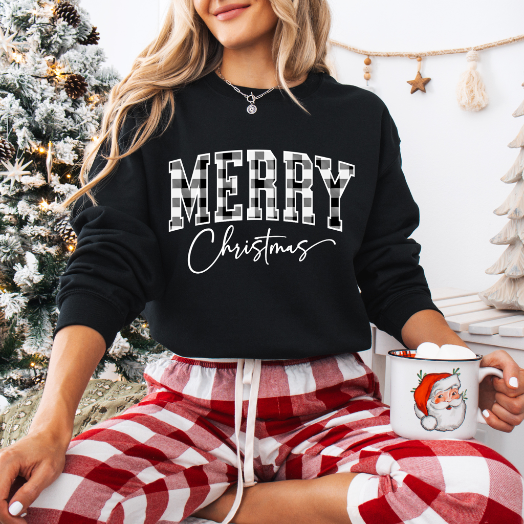 Plaid Merry Christmas Crews