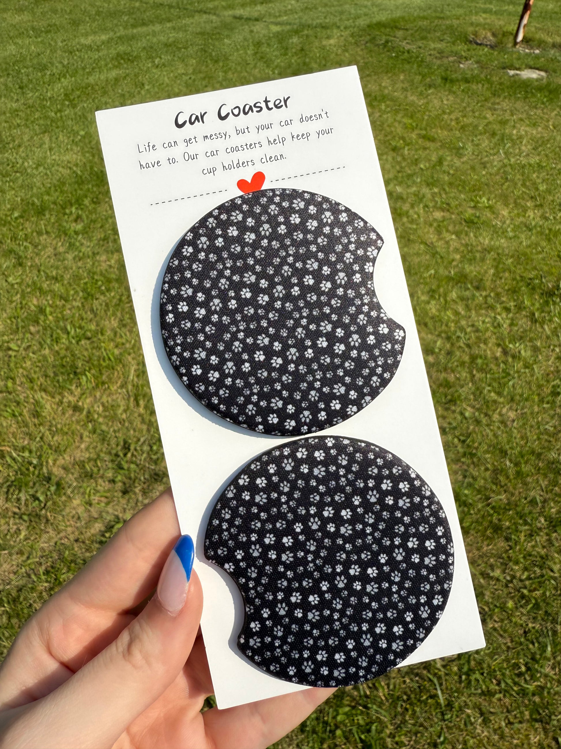 Dog Paw Car Coaster Set