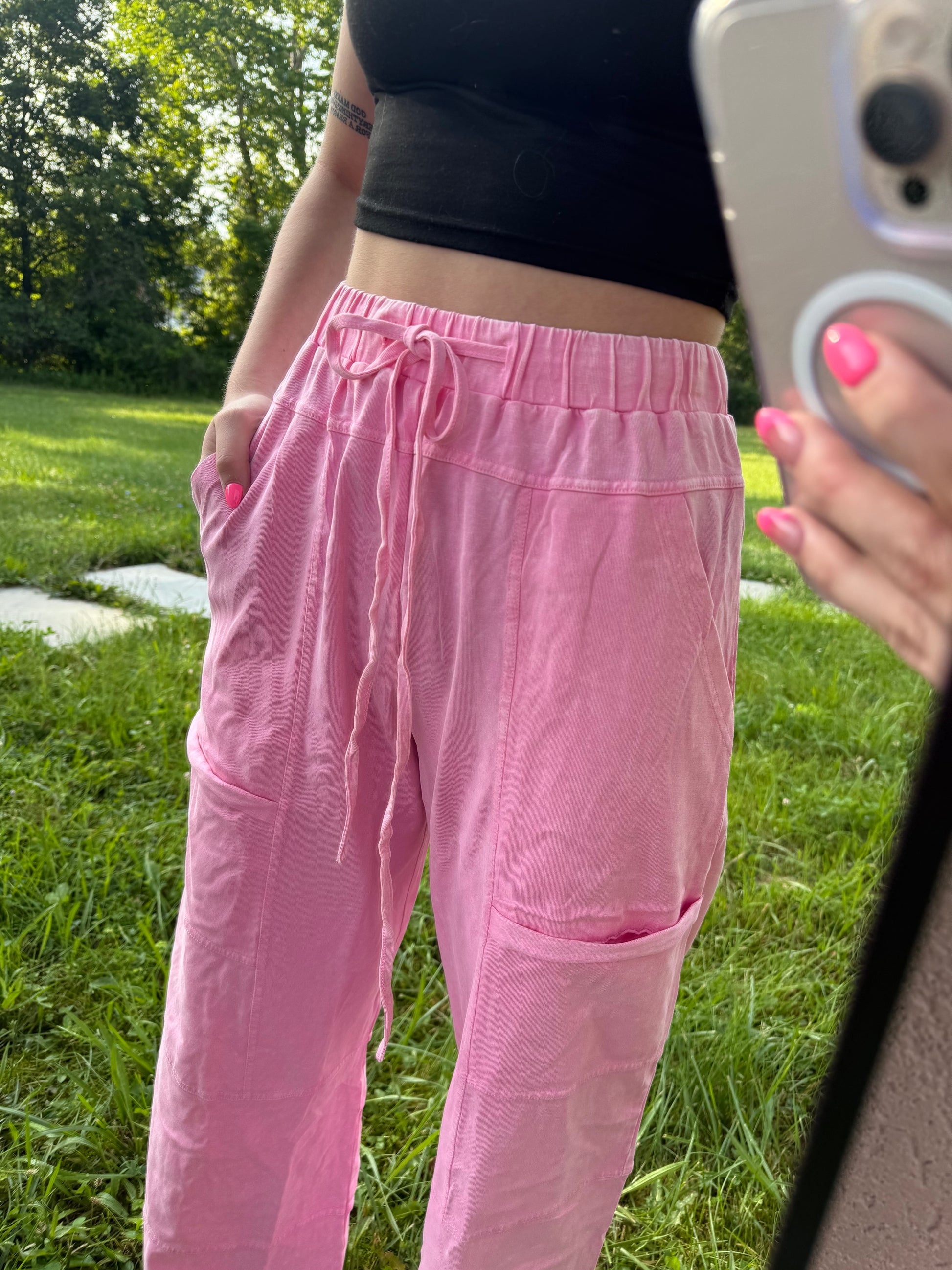 Pretty in Pink Cargo Pants