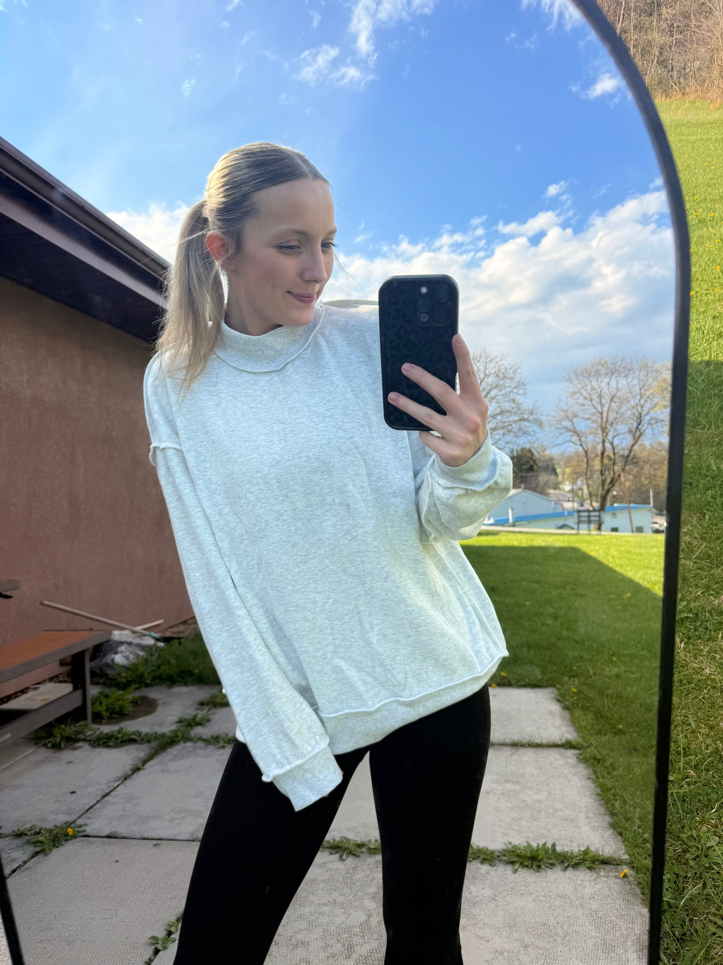 Marshmallow Reversible Mock Neck