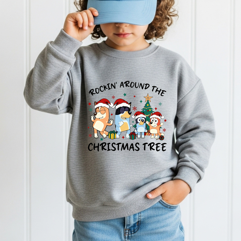 KIDS Bluey Christmas Tee + Crew