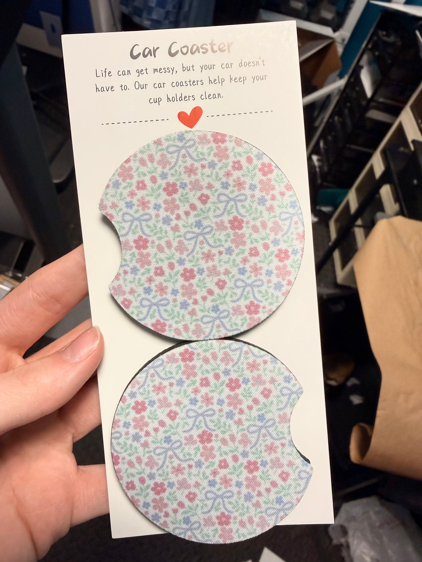 Pastel Floral Car Coasters