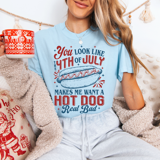Hot Dog 4th Of July Tees