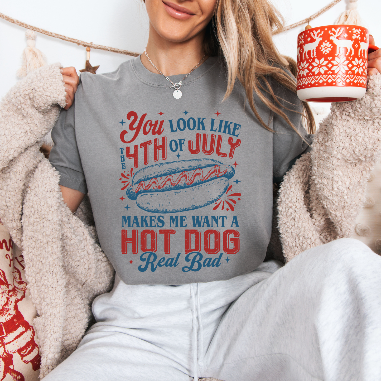 Hot Dog 4th Of July Tees
