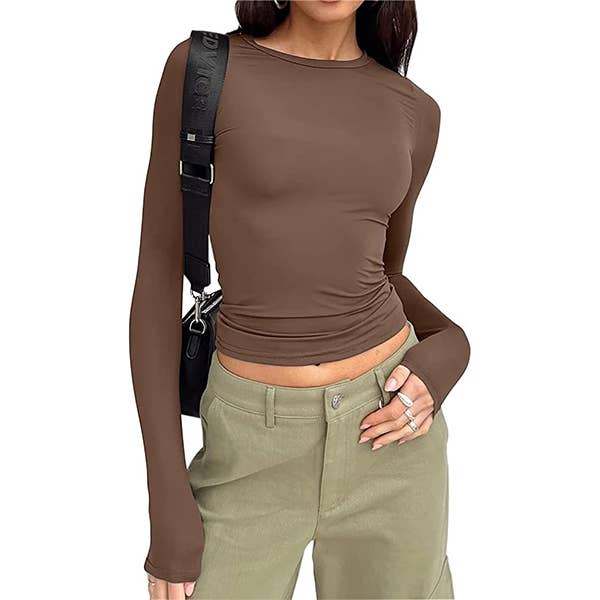 Coffee + Black Slim Long Sleeve