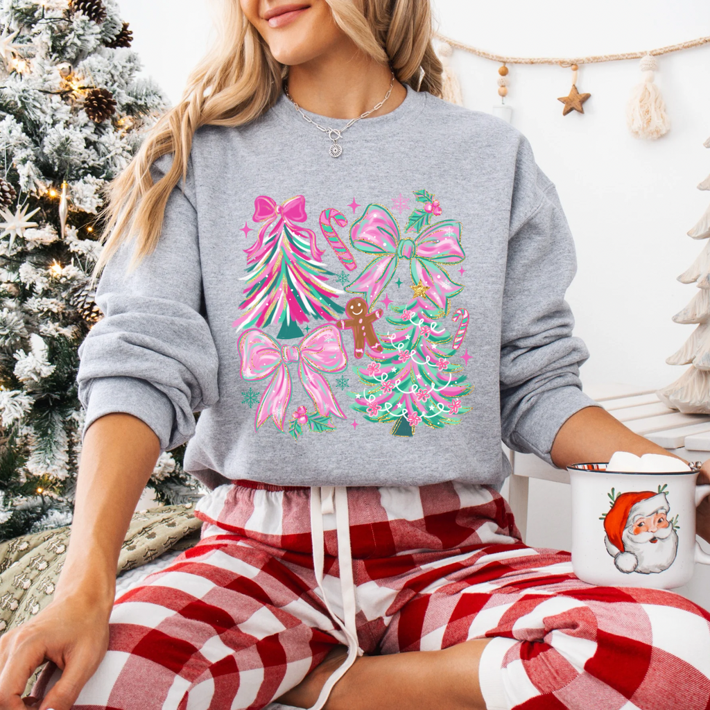 Girly Christmas Tee + Crew