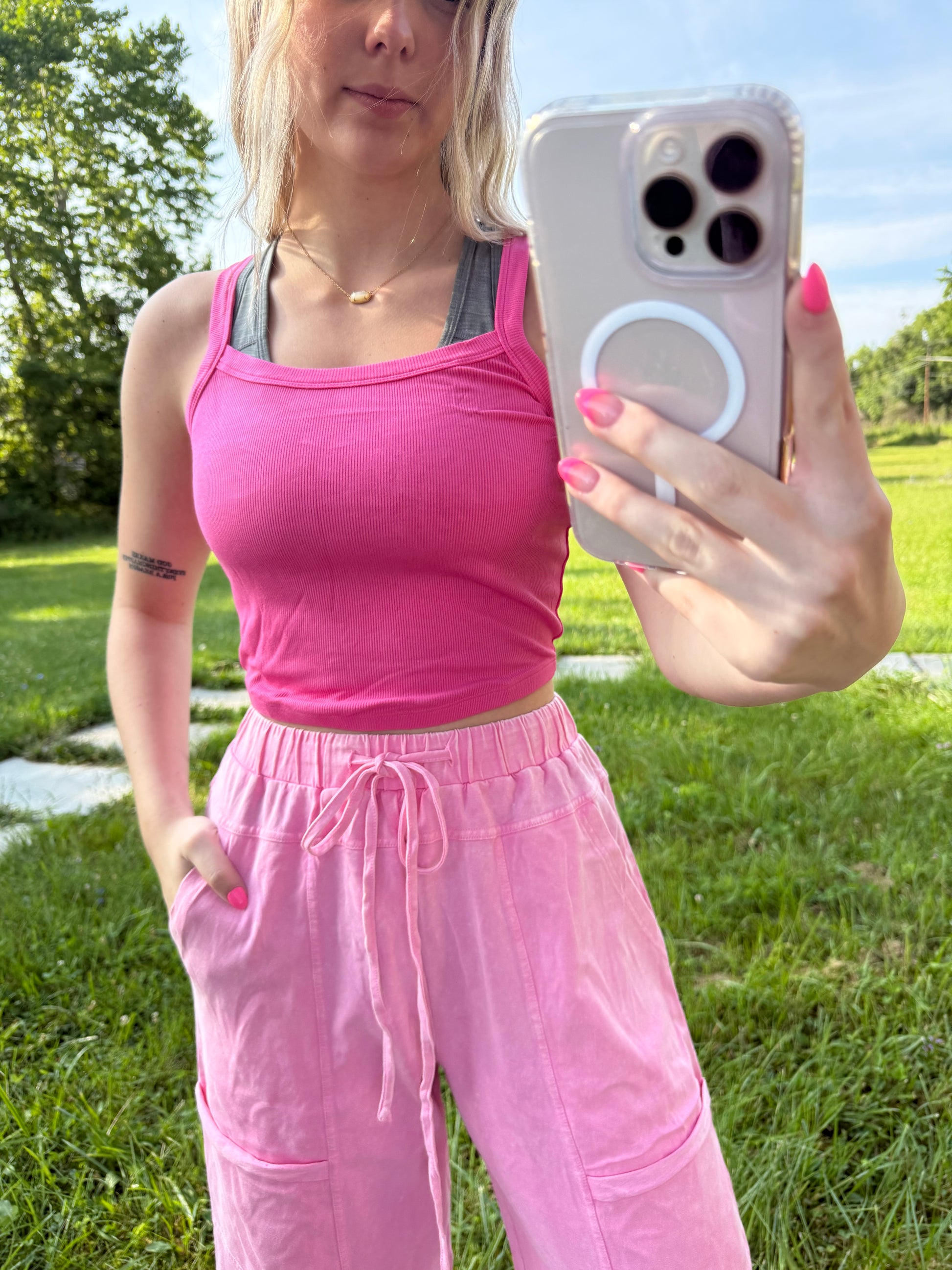 Basic Bonbon Semi-Cropped Cami