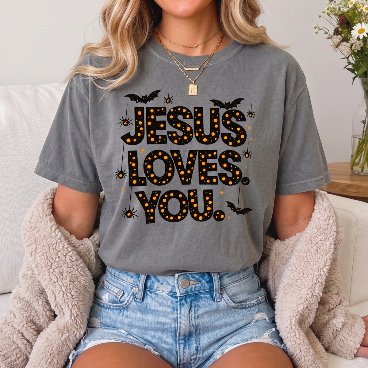 Halloween Jesus Loves You Tee