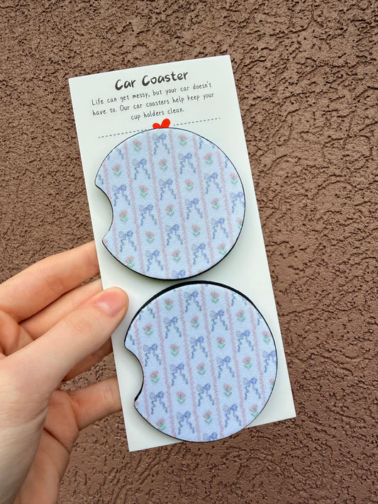 Bow Patchwork Car Coasters
