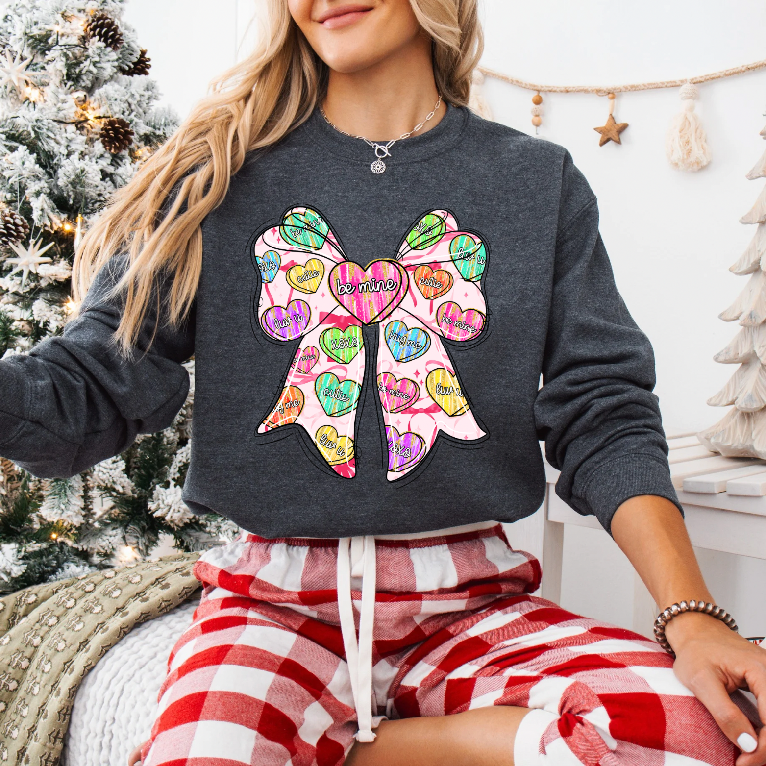 Be Mine Candy Heart Tees + Crews