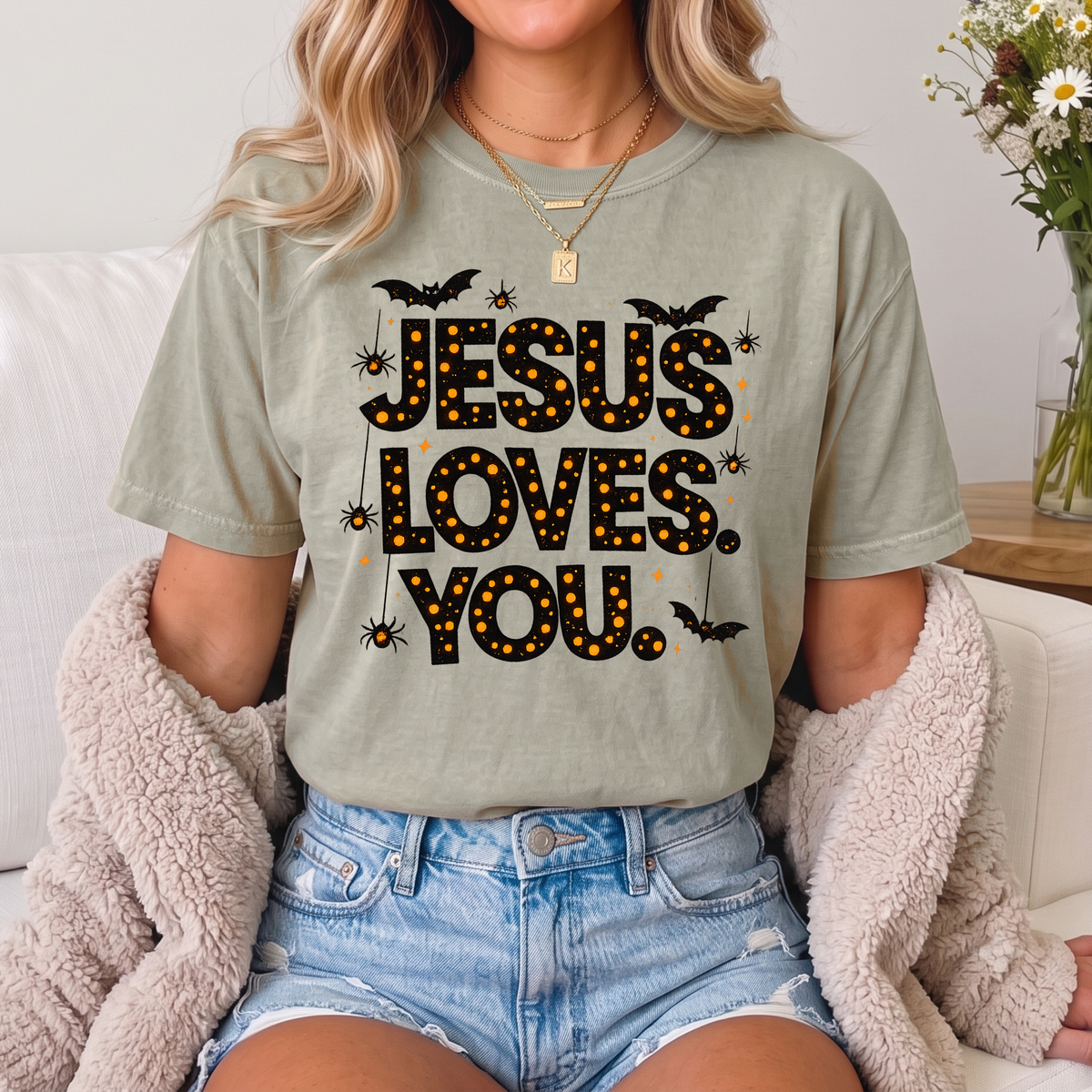 Halloween Jesus Loves You Tee