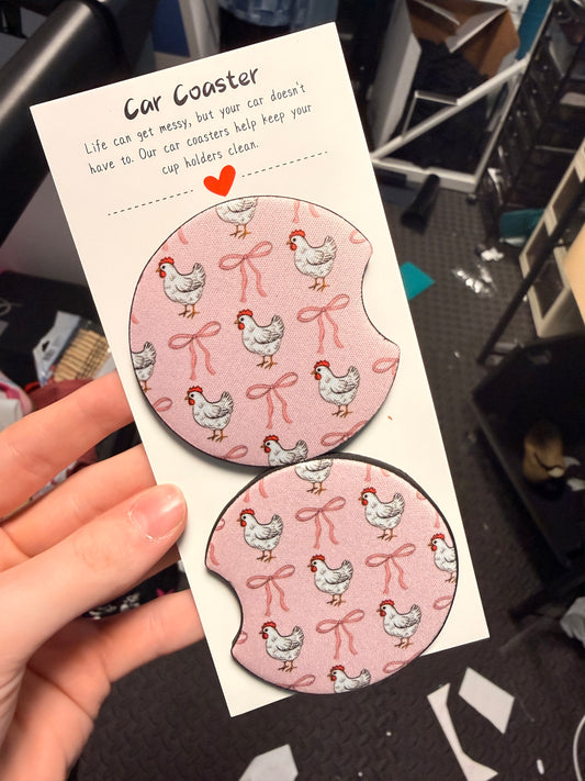 Chicken Car Coasters