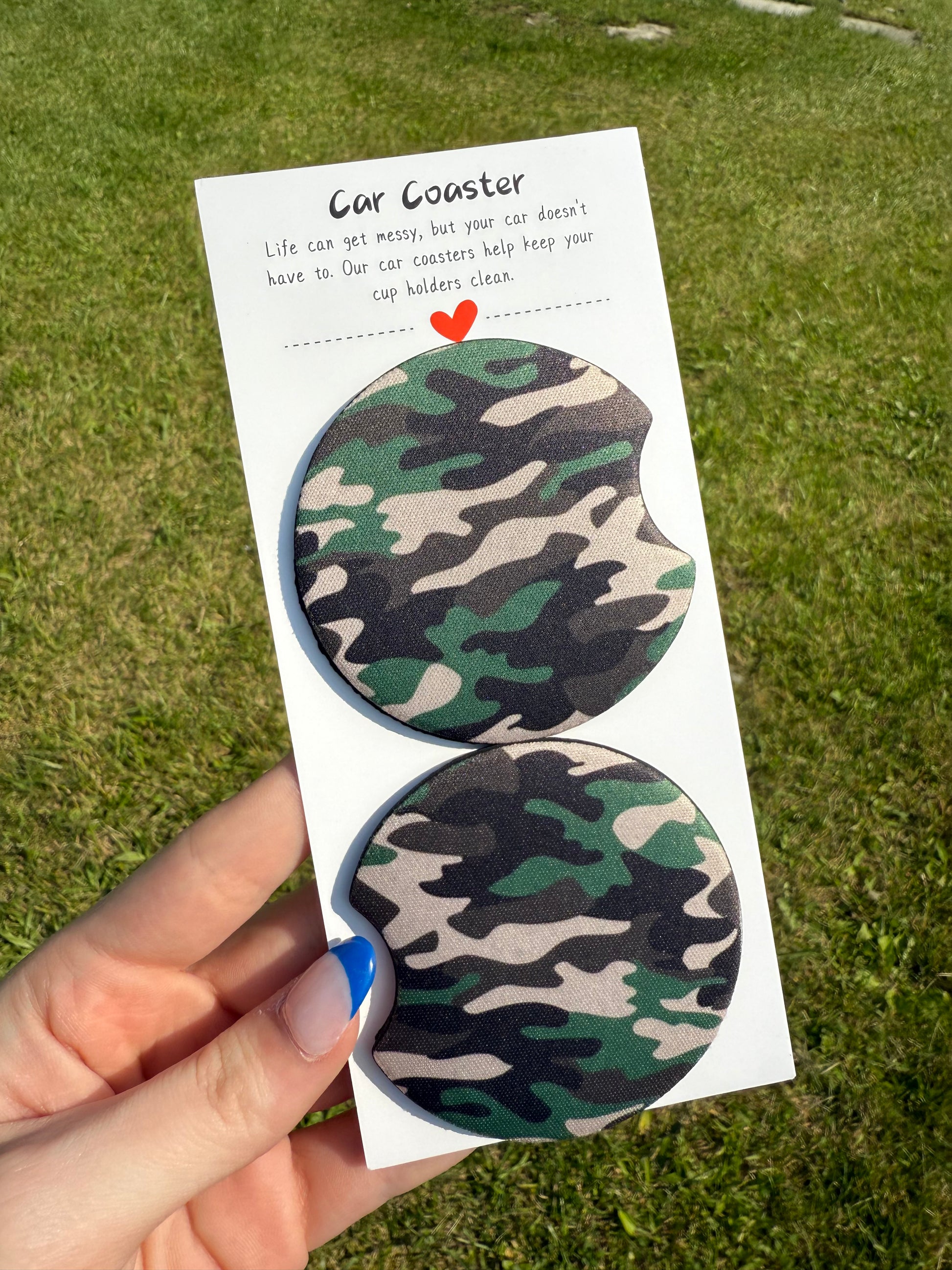 Camo Car Coaster Set