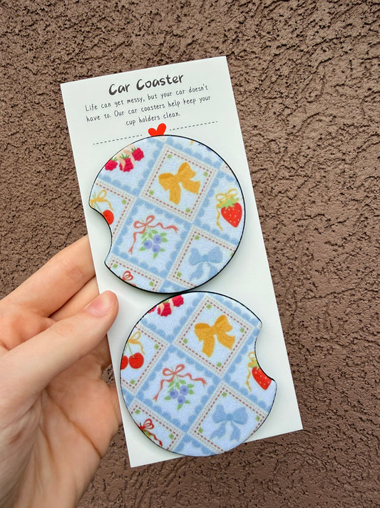 Fruit + Bows Car Coasters