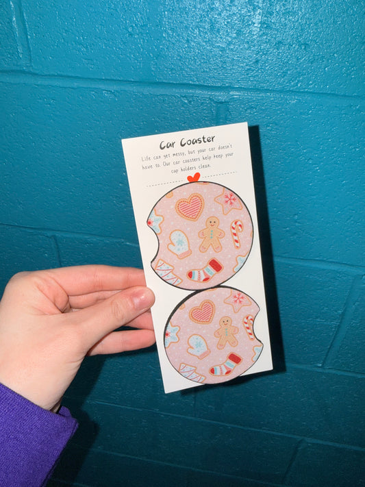 Cute Winter Car Coaster Set