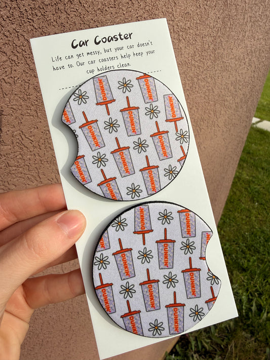 Dunkin car coasters