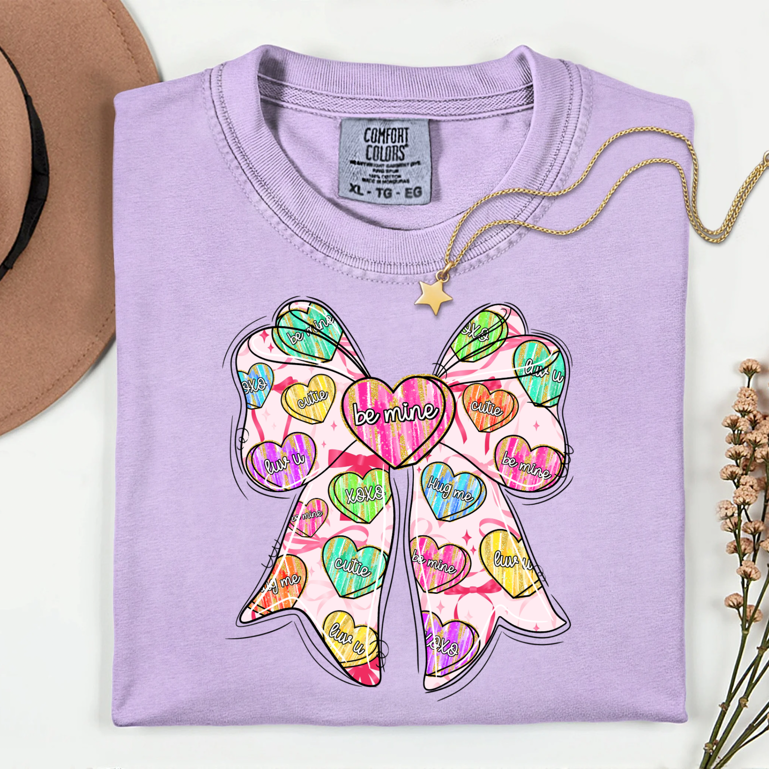 Be Mine Candy Heart Tees + Crews