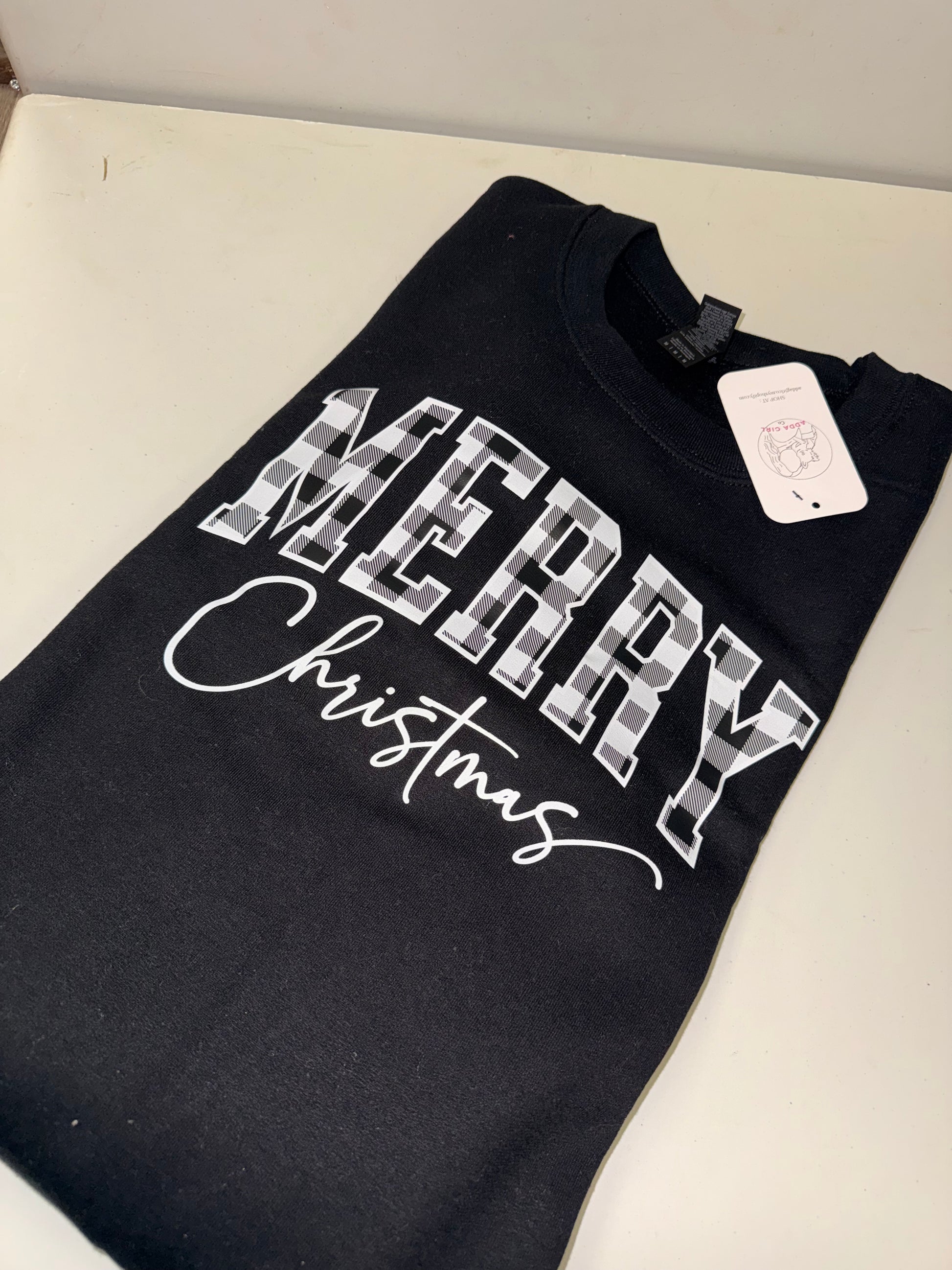 RTS Black Plaid Merry Christmas Crew