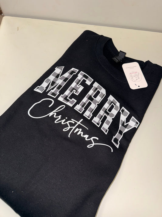 RTS Black Plaid Merry Christmas Crew
