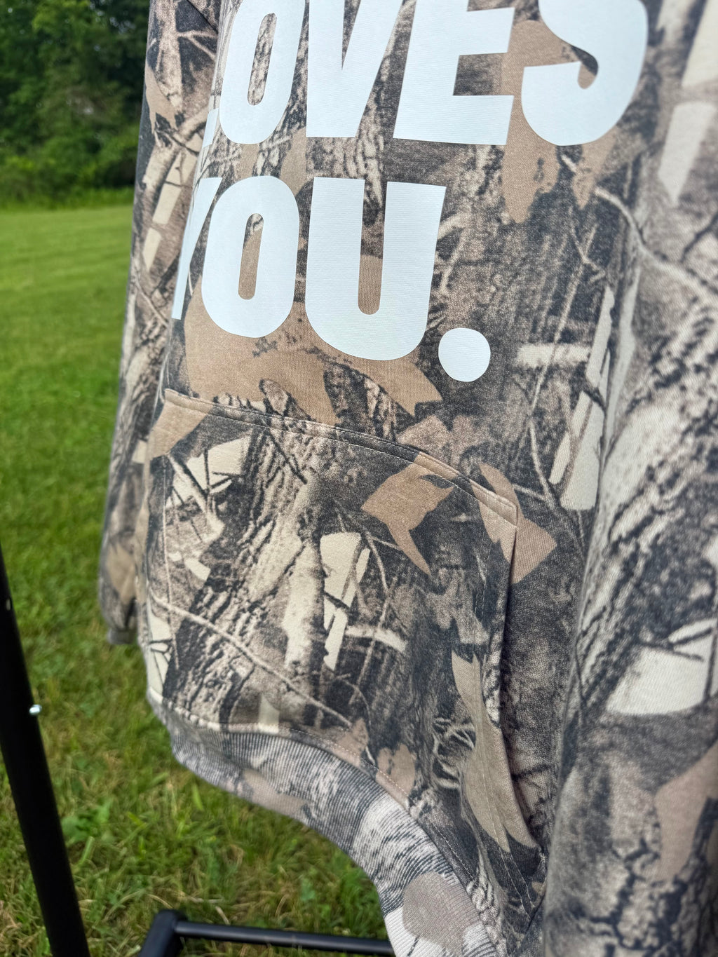 Camo Jesus Loves You Hoodie