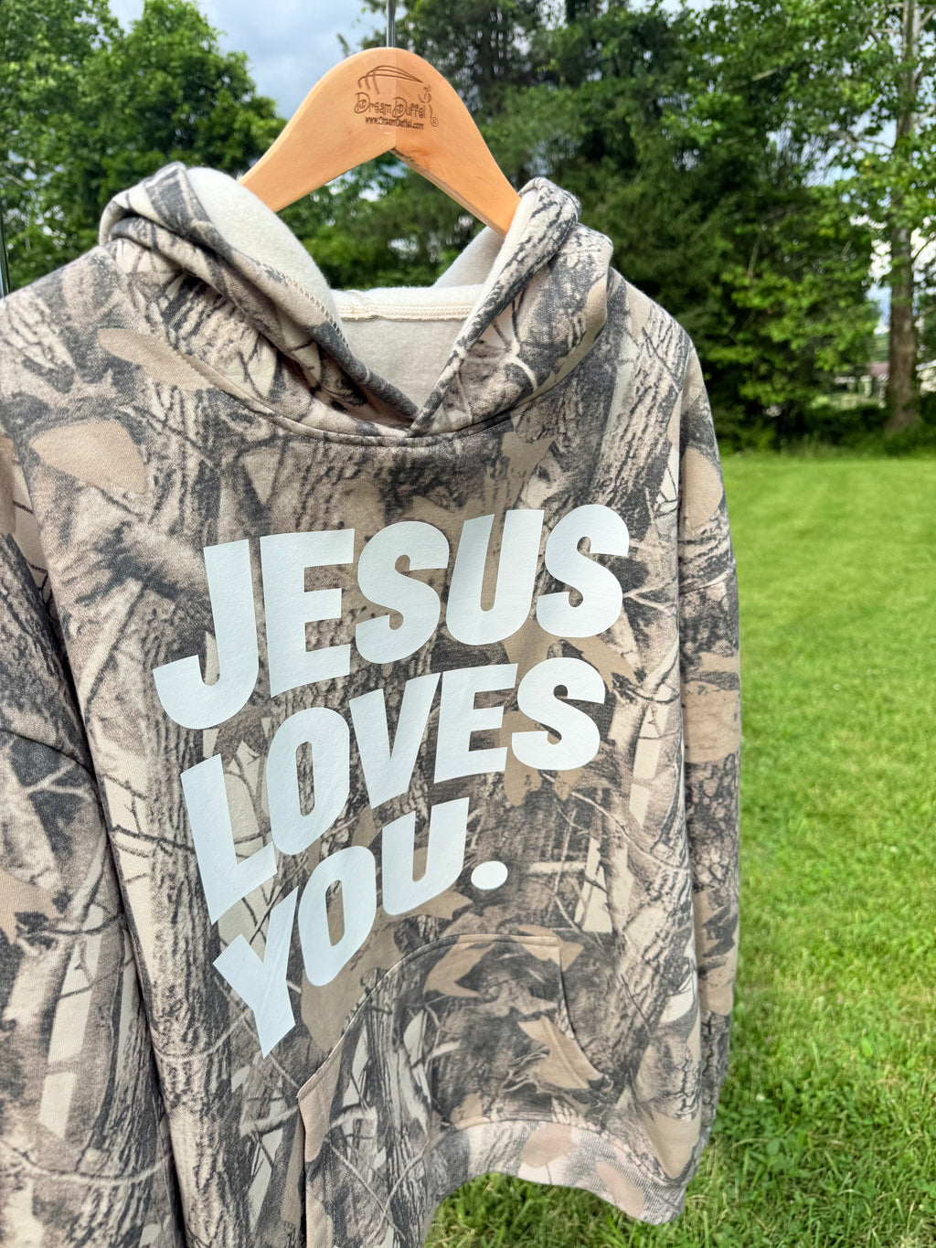 Camo Jesus Loves You Hoodie