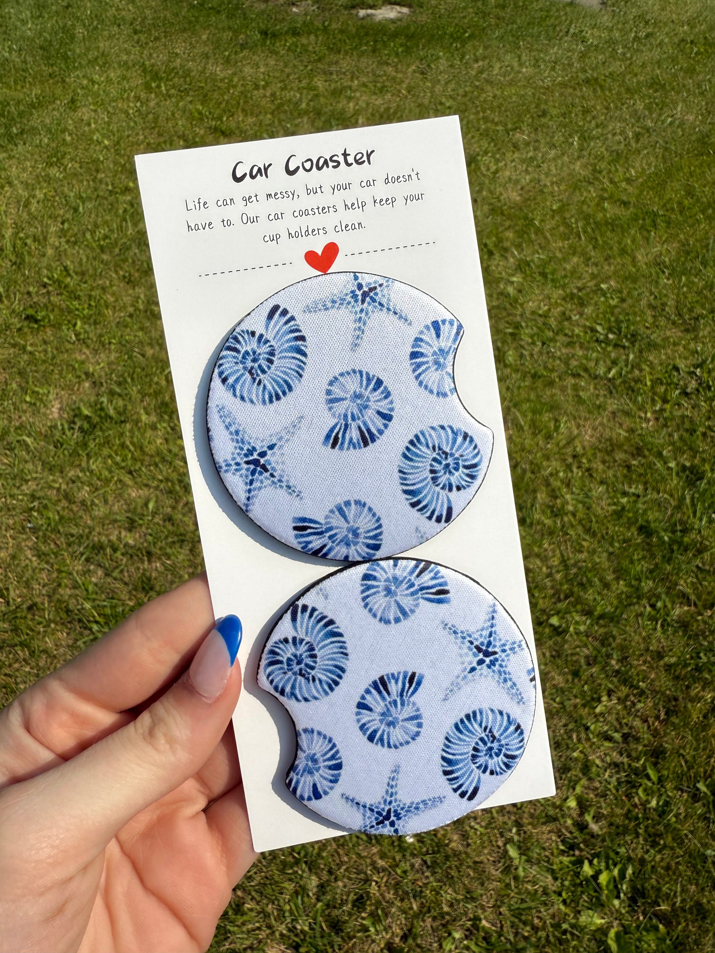 Sea Shell Car Coaster Set