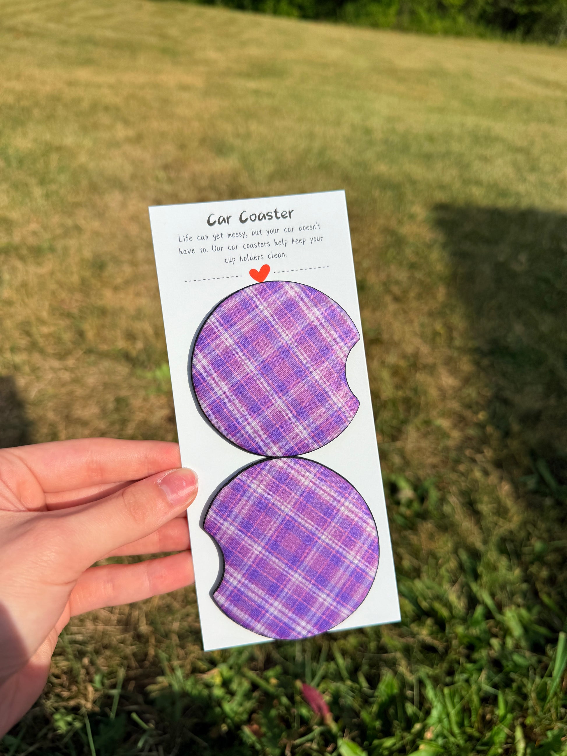 Halloween Plaid Car Coasters