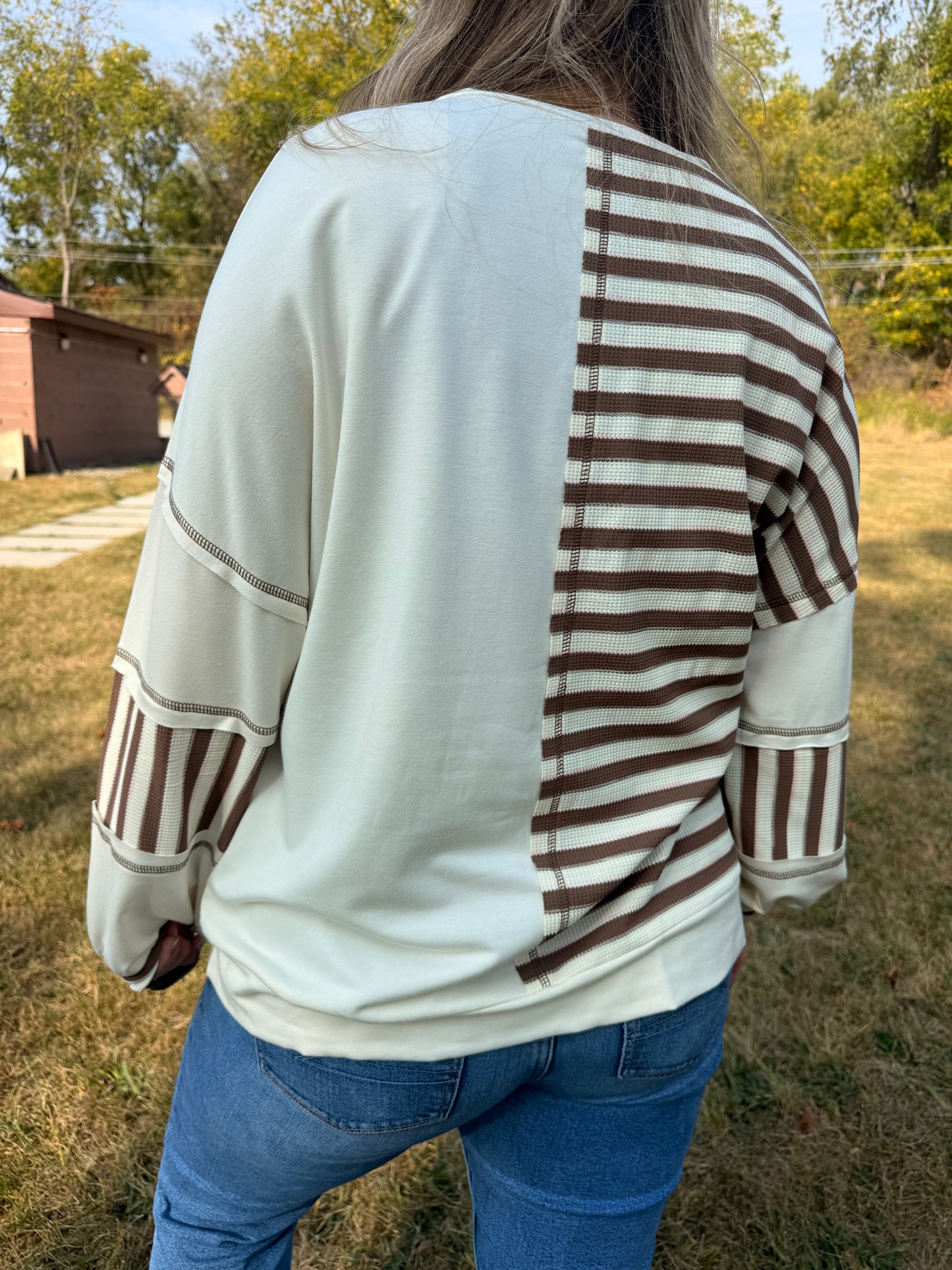 Color Block Patchwork Oversized Pullover