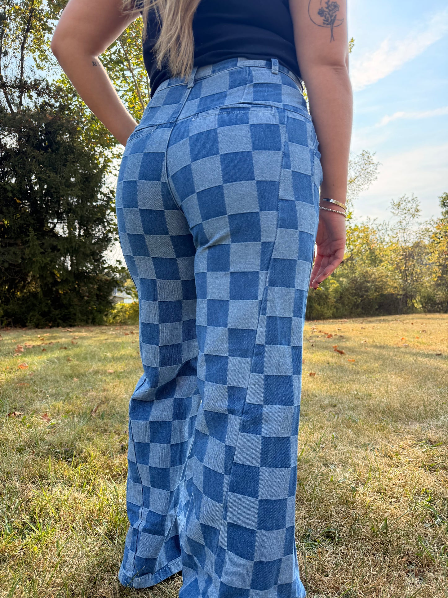 Check Me Off Wide Leg Jeans