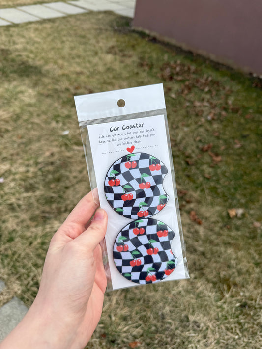 Cherry Car Coasters