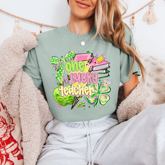 One Lucky Teacher Tees + Crews