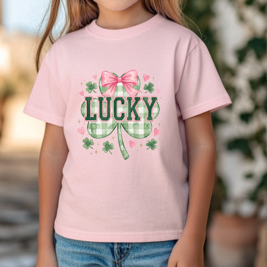 KIDS Lucky Checkered Clover Tees + Crews