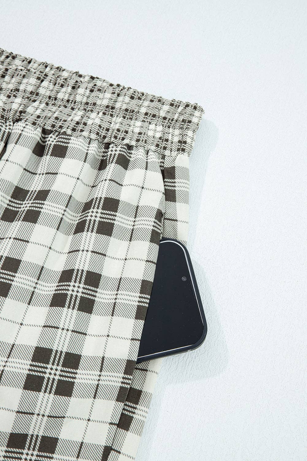 Frosted Plaid Silky Pj Pants