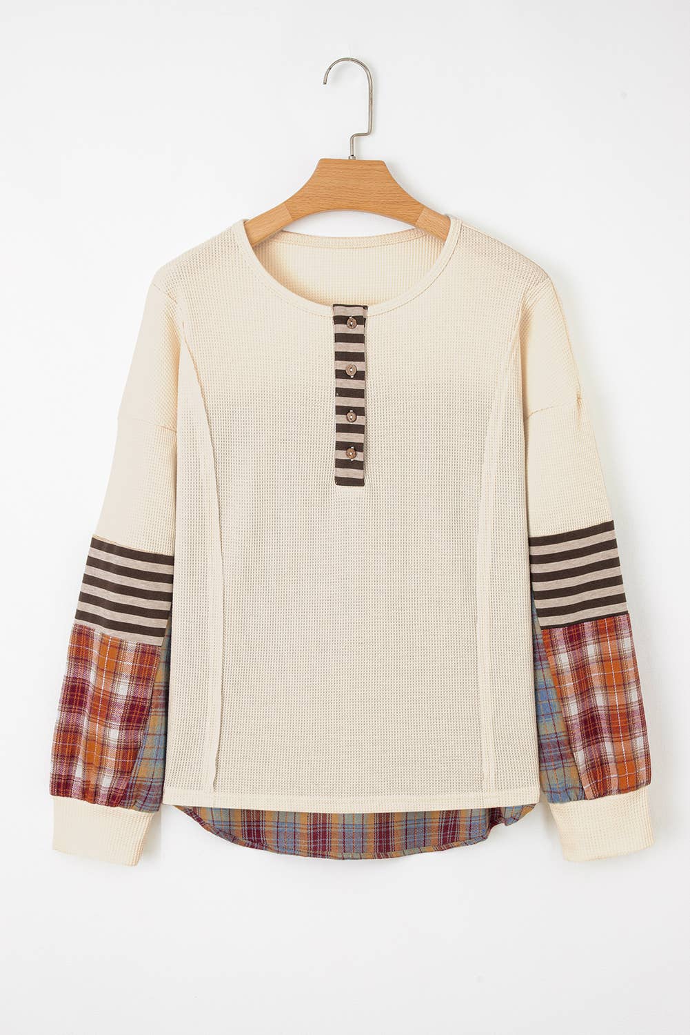 Whitney Waffle Top (Plaid, Stripe, + Patchwork)
